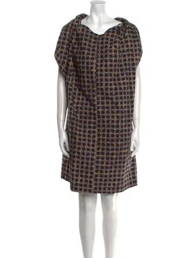 Pre-owned A Detacher Printed Knee-length Dress In Black