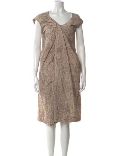 Pre-owned A Detacher Printed Knee-length Dress In Neutral