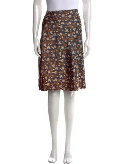 Pre-owned A Detacher Printed Knee-length Skirt In Blue