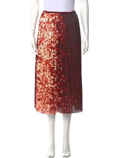 Pre-owned A Detacher Printed Midi Length Skirt In Red