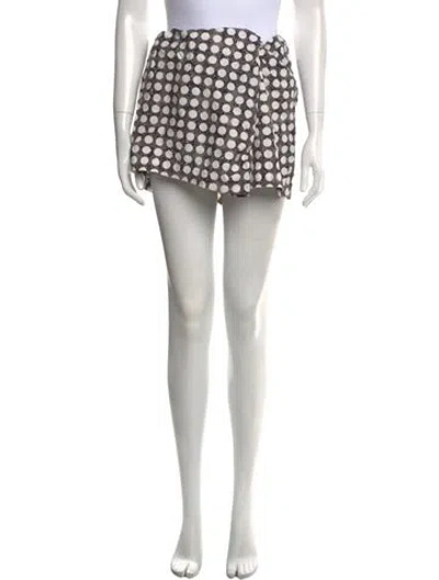 Pre-owned A Detacher Printed Mini Skirt In White