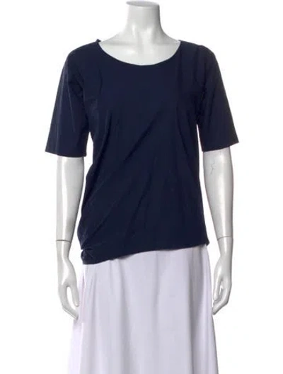 Pre-owned A Detacher Scoop Neck Short Sleeve Top In Blue