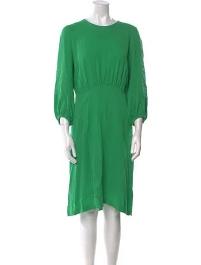 Pre-owned A Detacher Silk Knee-length Dress In Green