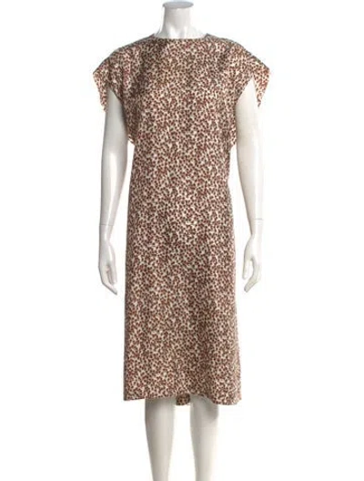Pre-owned A Detacher Silk Midi Length Dress In White