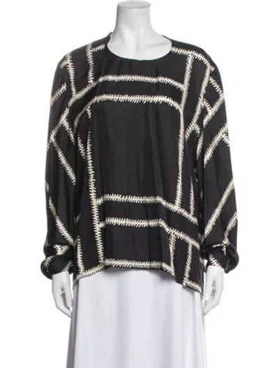 Pre-owned A Detacher Silk Patterned Top W/ Tags In Blue