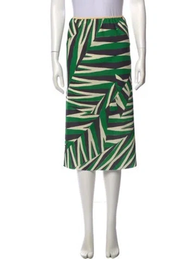 Pre-owned A Detacher Striped Knee-length Skirt In Green
