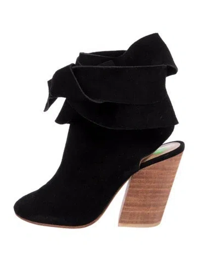 Pre-owned A Detacher Suede Mules In Black