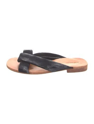 Pre-owned A Detacher Suede Slides In Multi