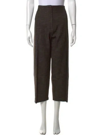 Pre-owned A Detacher Tweed Pattern Straight Leg Pants In Green