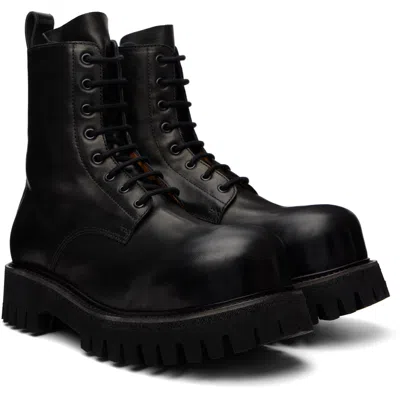 A Diciannoveventitre A Diciannoventitre Black Octa Combat Ankle Boots