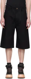 A Diciannoveventitre Black Mark Denim Shorts