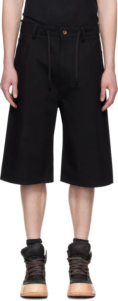 A Diciannoveventitre Black Mark Denim Shorts