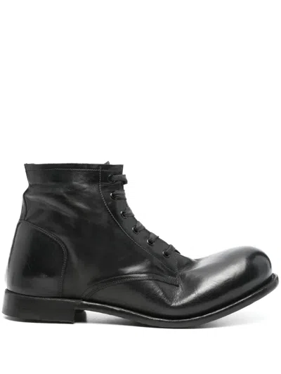A Diciannoveventitre Leather Boots In 黑色