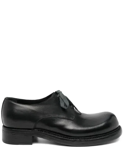 A Diciannoveventitre Leather Derby Shoes In Black