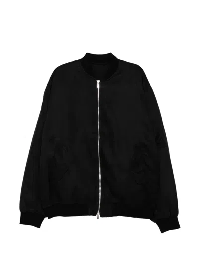 A Diciannoveventitre Logo-patch Bomber Jacket In Black