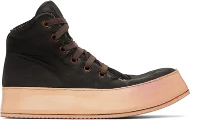 A Diciannoveventitre Ssense Exclusive Brown Canua Mid Sneakers In Smoke Grey