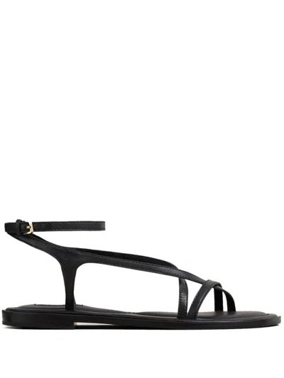 A.emery Crossover Strap Sandals With Buckle-fastening Ankle Strap In Black