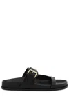 A.emery Prince Leather Slide Sandals In Black