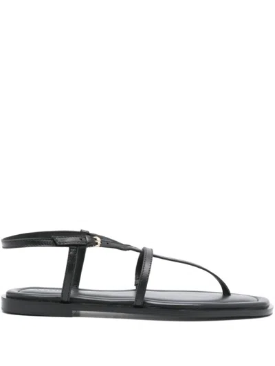 A.emery Smooth Grain Calf Leather Sandals With Crossover In Black