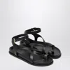 A.emery 'jalen Slim' Black Sandals With Criss-crossed Straps And Buckle Closure