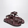 Shop A.emery The Jalen Slim Sandals Burgundy In Leather