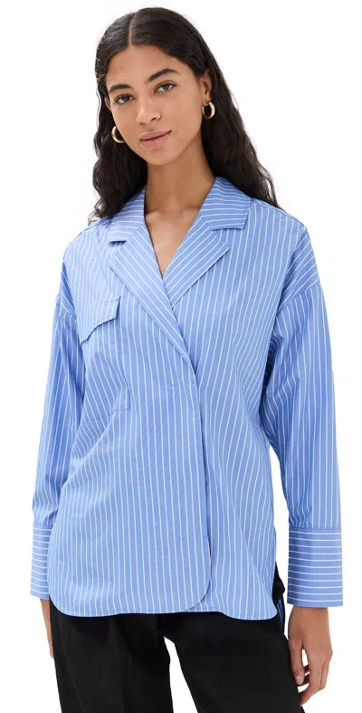 A.emery A. Emery Agnes Wrap Shirt Cornflower Stripe