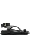 A.emery Black Minimalist Sandals With Crisscross Straps In Black