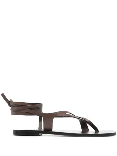 A.emery Brown Lace-up Sandals