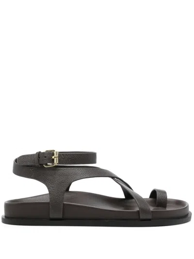 A.emery Dark Grey Leather Sandals