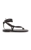 A.emery Leather Wrap Shel Sandals In Brown