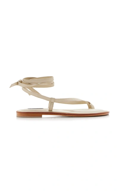 A.emery Elliot Leather Wrap Sandals In White