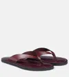 A.emery A. Emery Suede Flora Flip Flops In Burgundy