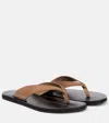 A.emery A. Emery Flora Suede Thong Sandals In Brown