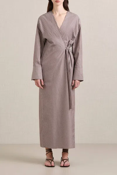 A.emery Huxem Midi Dress In Mocha Stripe In Multi