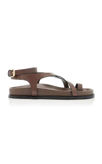 A.emery Jalen Slim Leather Sandals In Brown