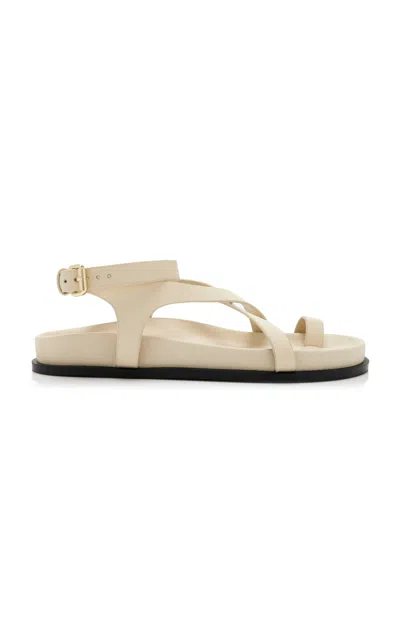 A.emery Jalen Slim Leather Sandals In Ivory