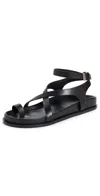 A.emery 'jalen Slim' Black Sandals With Criss-crossed Straps And Buckle Closure