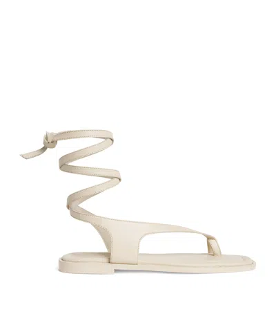 A.emery Leather Ankle-wrap Heidi Sandals In White