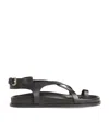A.emery 'jalen Slim' Black Sandals With Criss-crossed Straps And Buckle Closure In Black