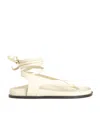 A.emery Shel Lace-up Leather Sandals In Ivory