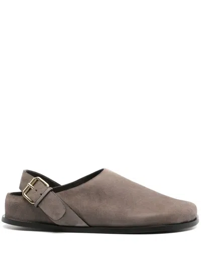 A.emery 20mm Louis Suede Clogs In Graphite Suede