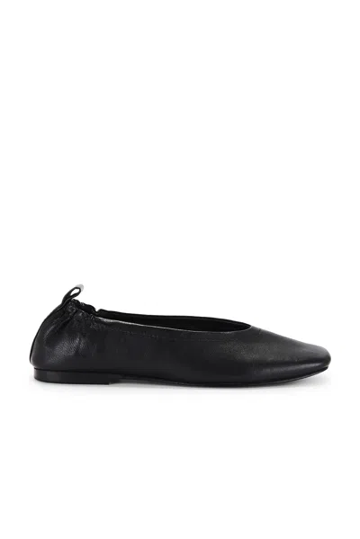 A.emery 10mm Brie Leather Ballerina Flats In Black