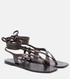 A.emery Leather Wrap Shel Sandals In Brown