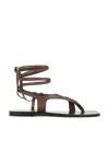 A.emery Leather Wrap Shel Sandals In Walnut