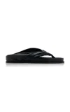 A.emery Shaw Leather Flip Flops In Black