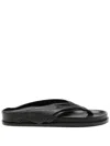 A.emery Shaw Leather Flip Flops In Schwarz