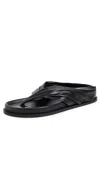 A.emery Shaw Leather Flip Flops In Black
