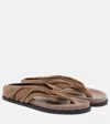 A.emery A. Emery Suede Shaw Sandals In Brown
