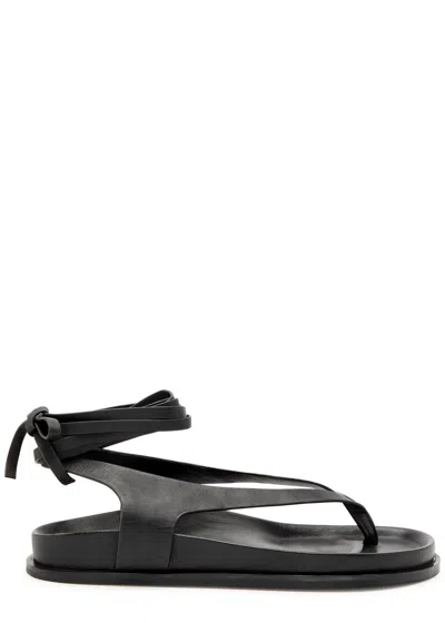 A.emery Shel Leather Sandals In Black