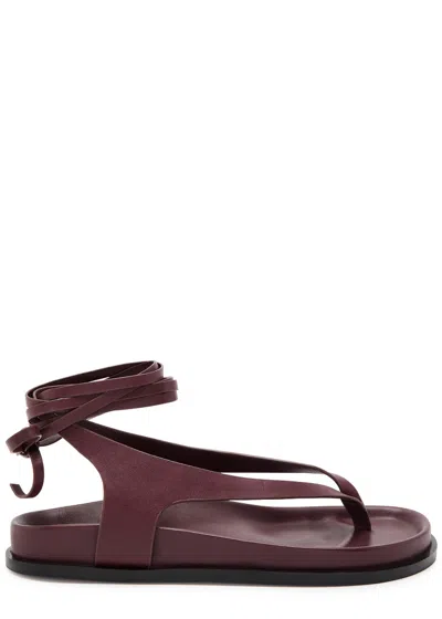 A.emery 10mm Shel Leather Sandals In Burgundy